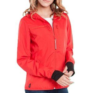 BAUBAX EUC Hooded Red Water
Repellent Travel Jacket. All Seasons. Size M.